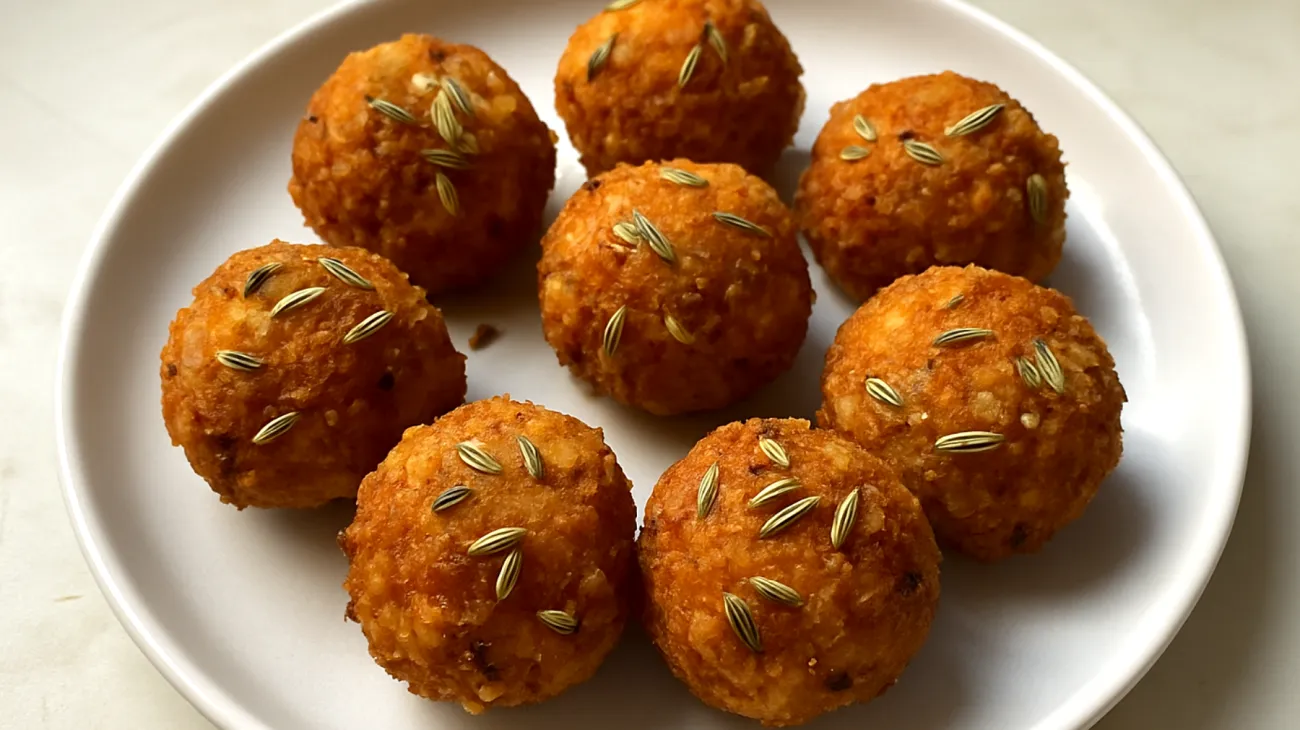 Kichererbsen-Kokos-Bällchen mit Ingwer und Fenchelsamen"